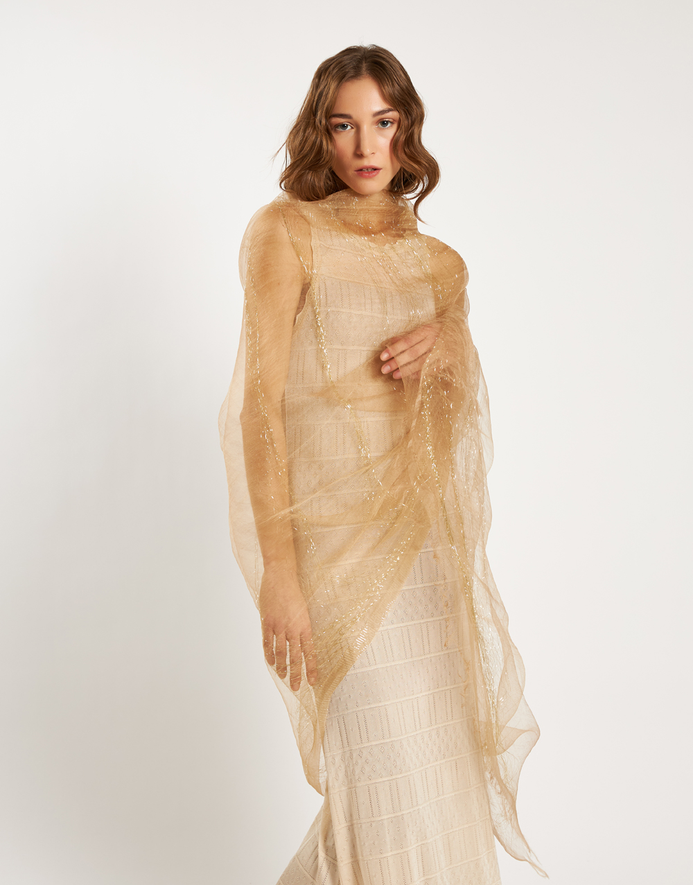 Silk stole with lurex threads | Faliero Sarti Dionisio