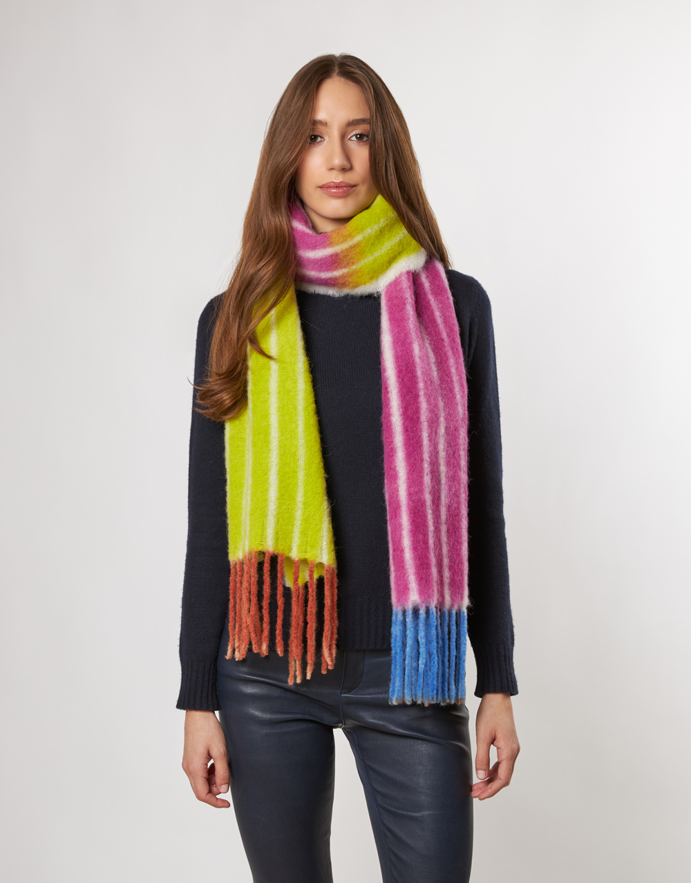 Sciarpa in alpaca con frange | Faliero Sarti Style