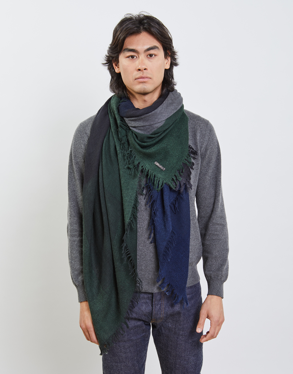 Maxi square scarf in virgin wool and silk | Faliero Sarti Teodoro