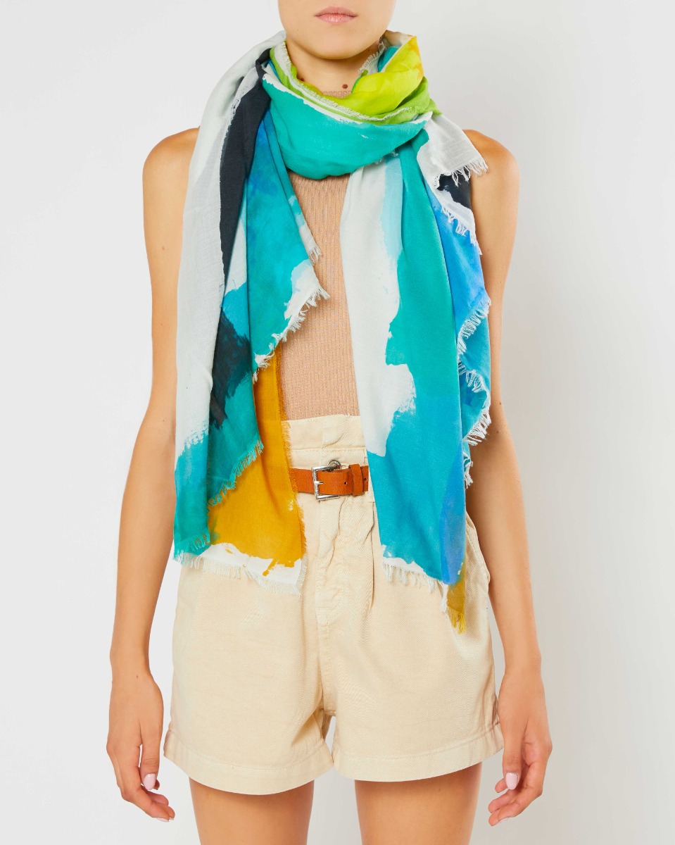 Sciarpa in misto modal con stampa handmade | Faliero Sarti Benny