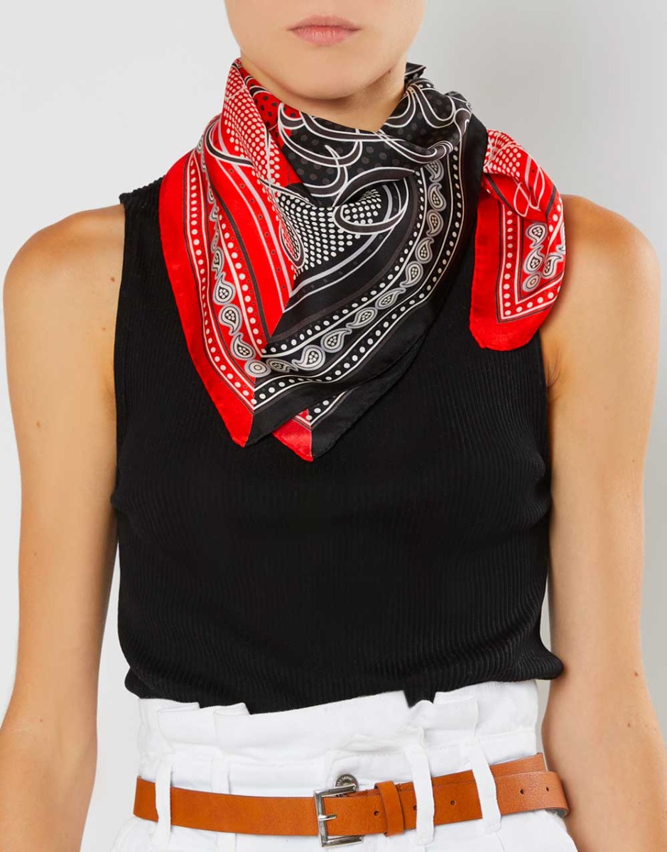 Clotilde Silk printed headscarf