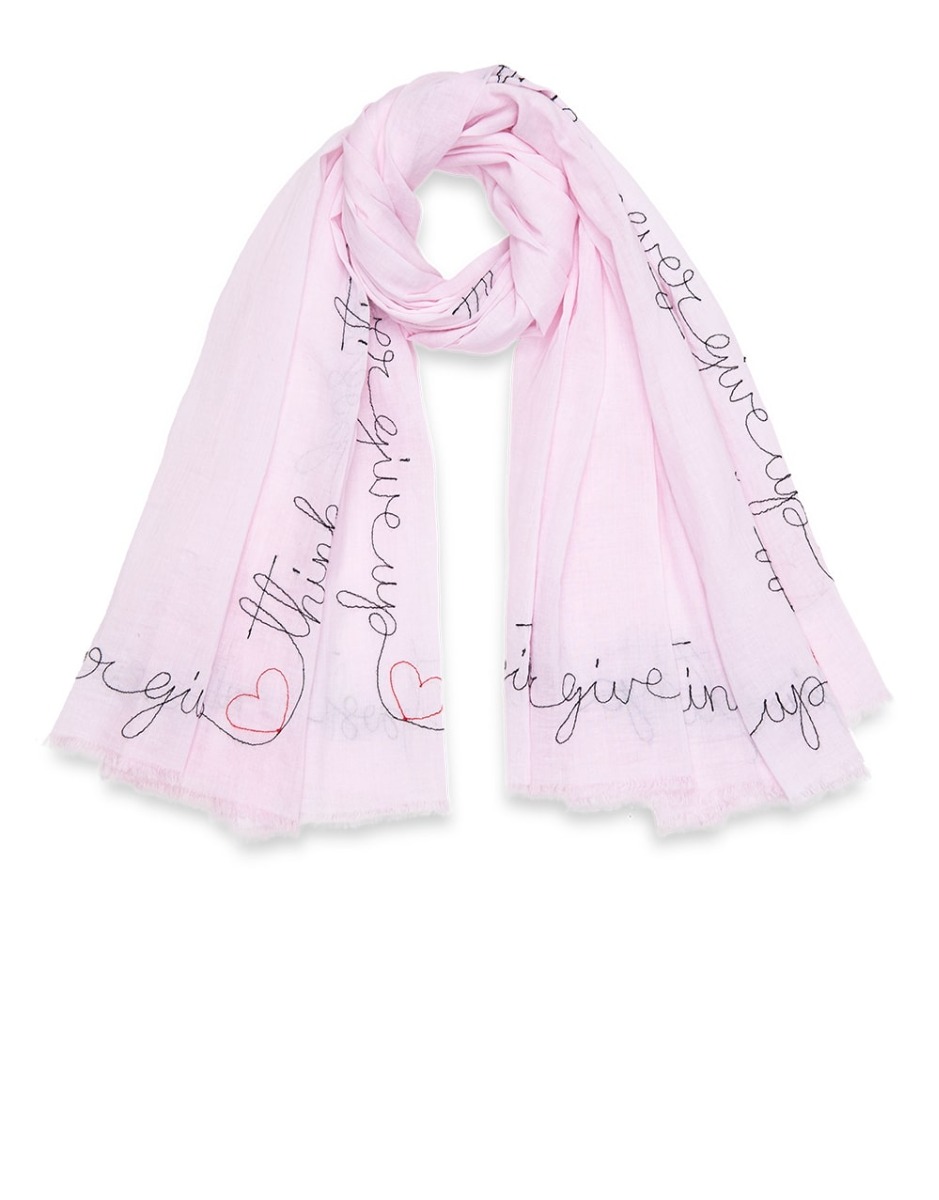 <p>Embroidered cotton blend scarf</p> | Faliero Sarti Positive