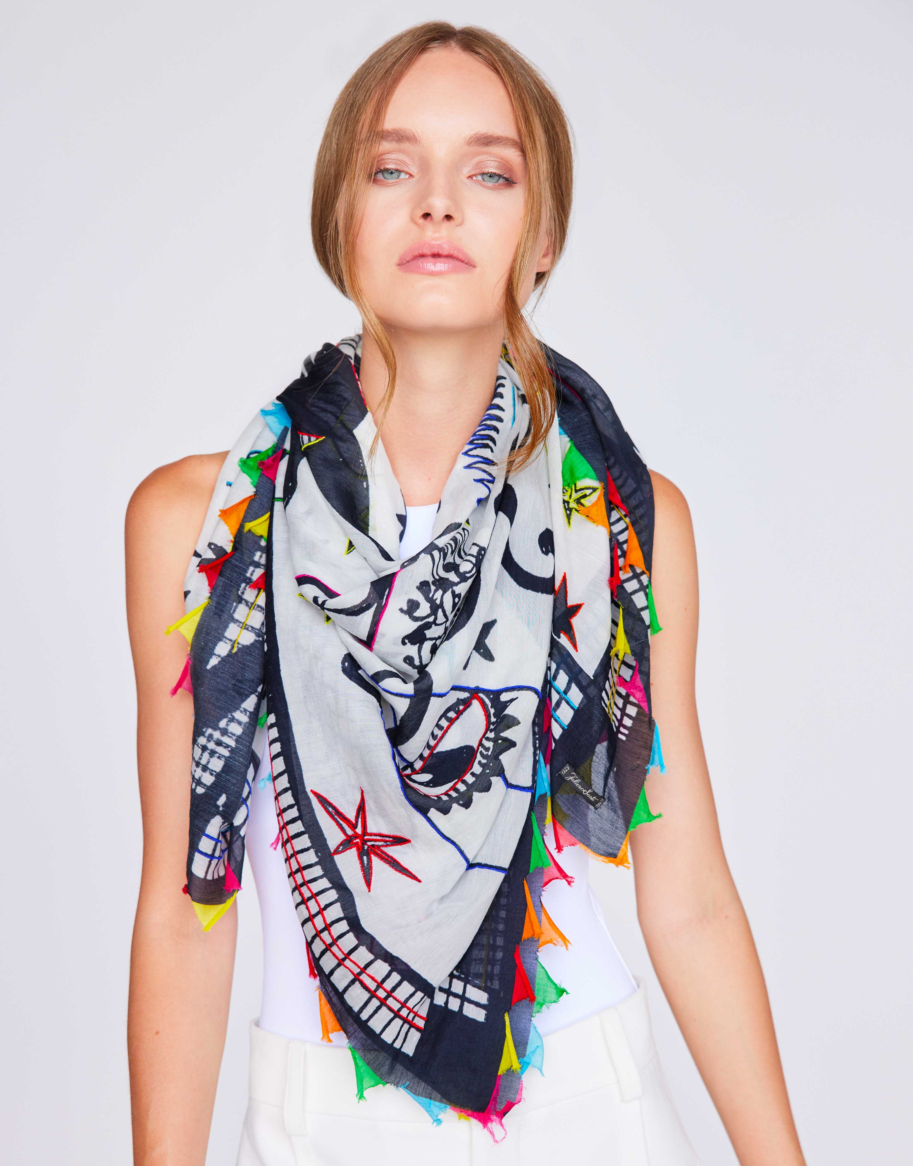 新品【FALIERO SARTI】Costa Smeraldaプリントスカーフ-