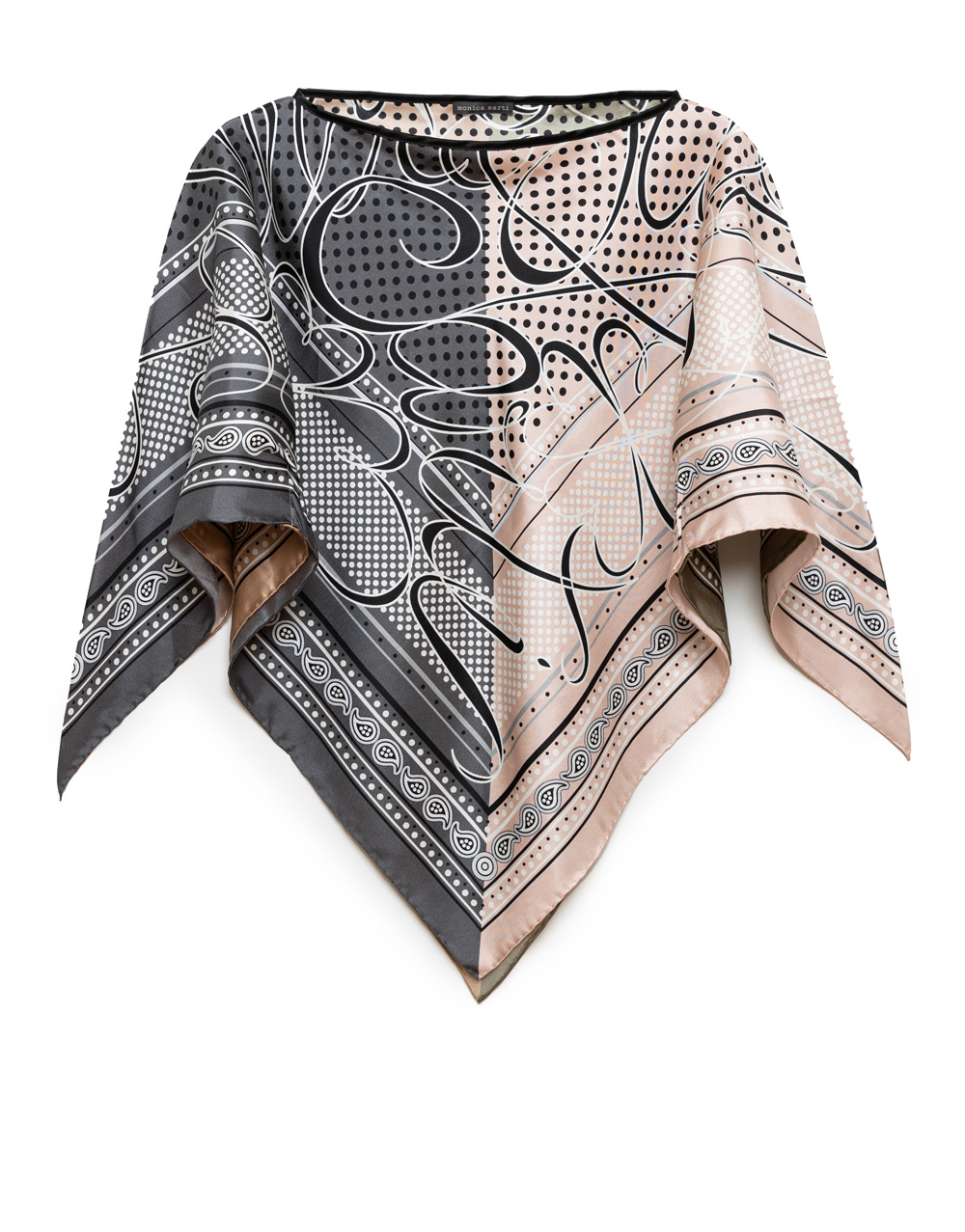 Giax | Printed poncho in silk
