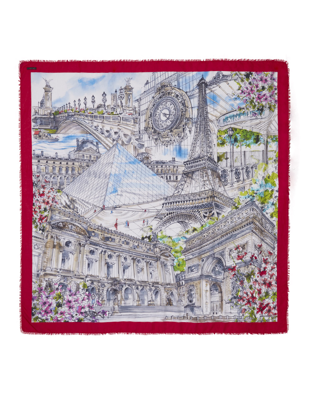 Meraviglie, Square printed scarf in collaboration with Paolo Fiumi