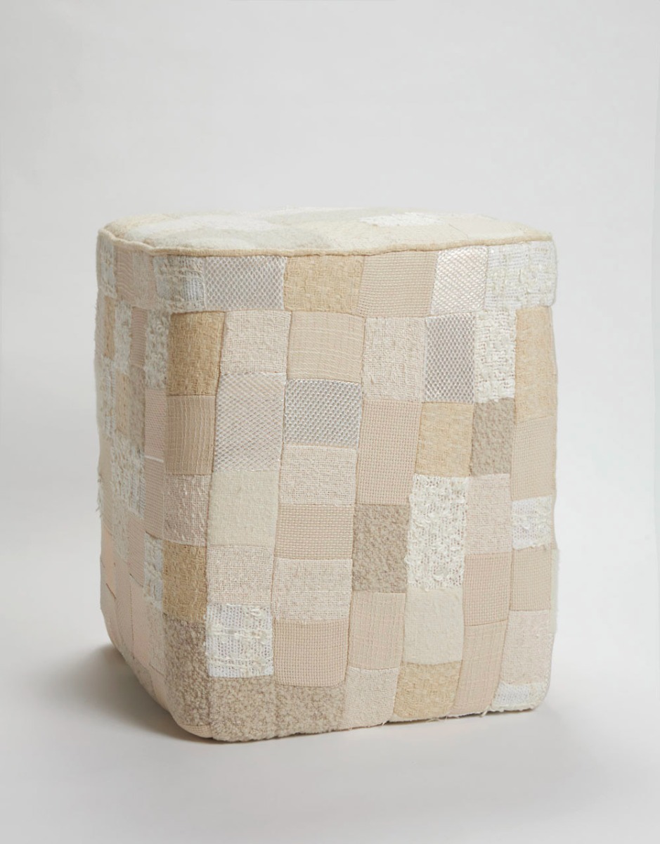 Square Pouf  Pouf patchwork tessuto