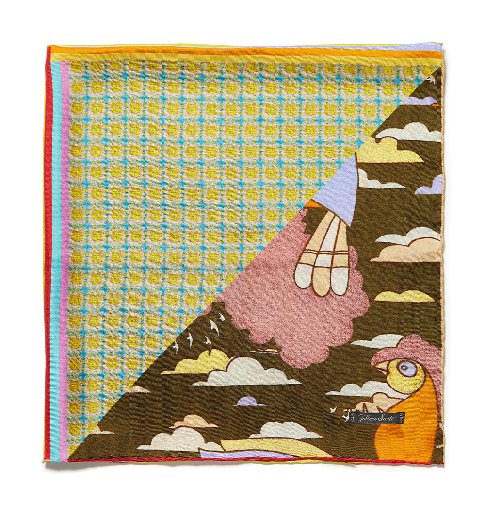 <p>Foulard in seta stampato.</p> | Faliero Sarti Maelita