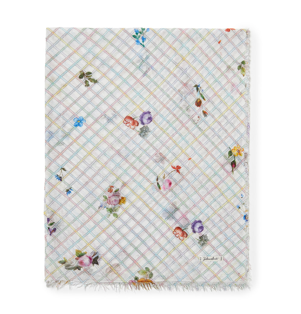 <p>Floral print scarf in modal viscose and cashmere blend</p> | Faliero Sarti Martin