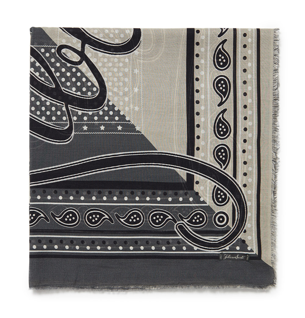 Printed modal, cotton, and cashmere scarf | Faliero Sarti Monica