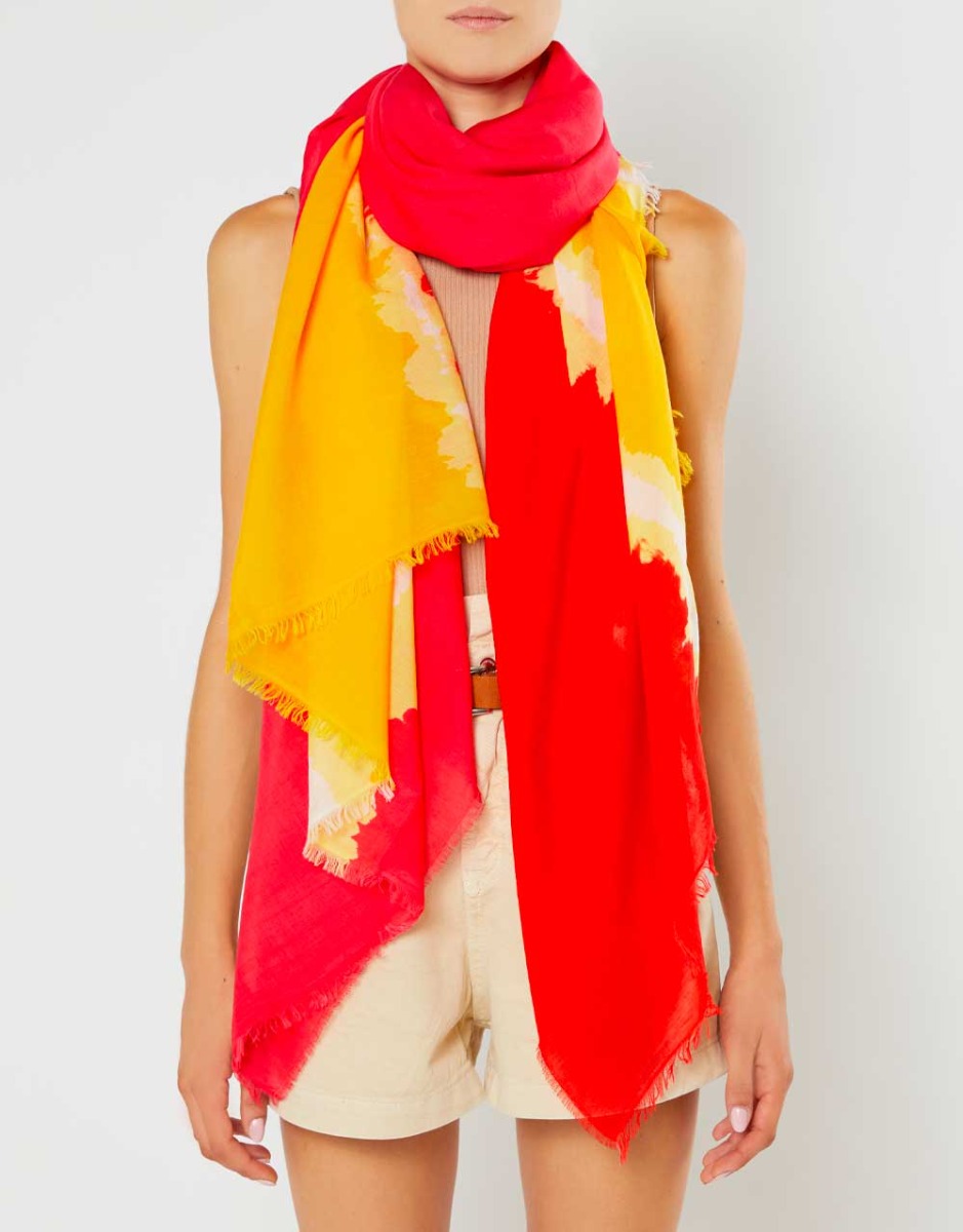 <p>Modal and cotton blend scarf</p> | Faliero Sarti Fire