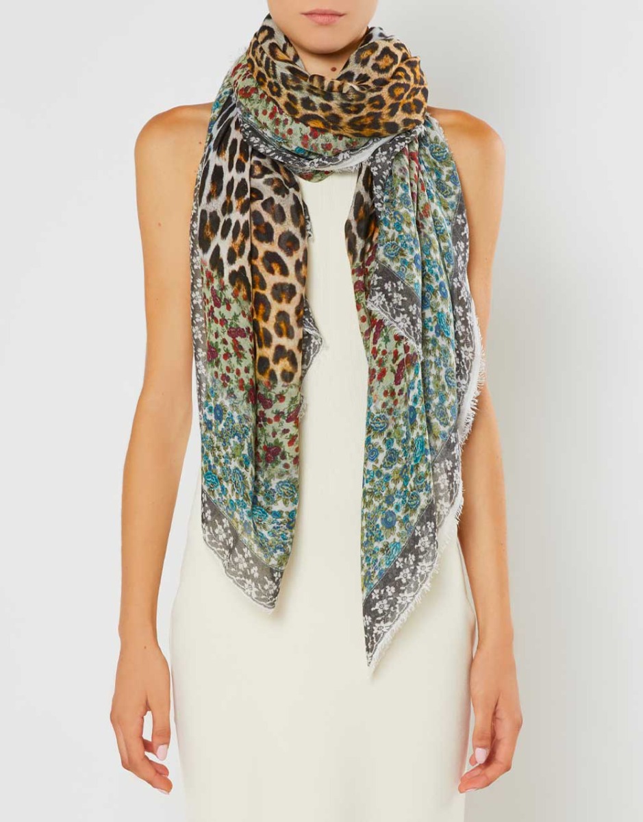 Stola stampata in viscosa modal e cashmere | Faliero Sarti Julia