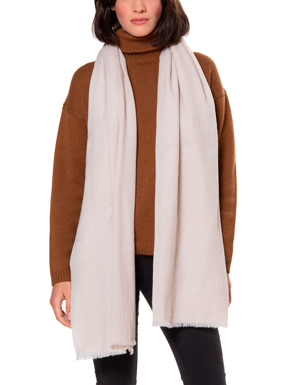 <p>Rectangular scarf in wool blend with sequins</p> | Faliero Sarti Raissa