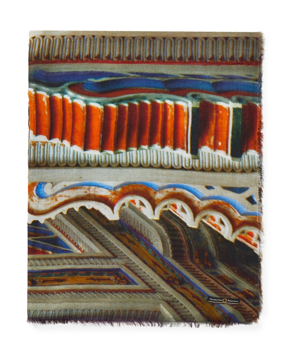 Modal and cashmere blend printed scarf | Faliero Sarti Sammezzano