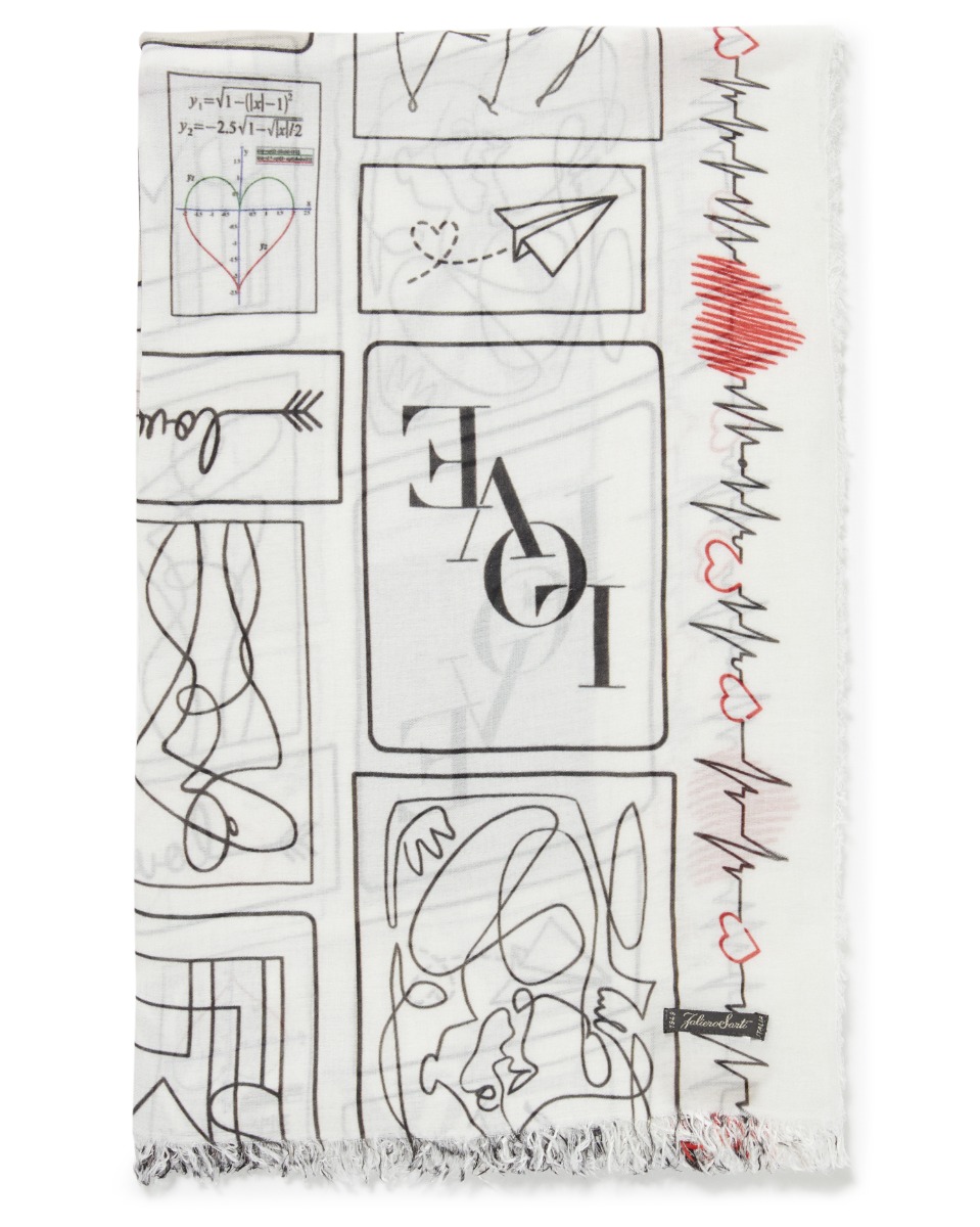 Modal and cashmere blend printed scarf | Faliero Sarti Loving