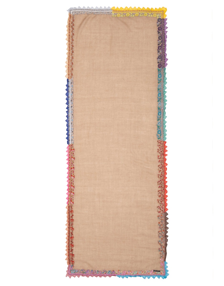 <p>Wool and silk multicolor lace stole</p> | Faliero Sarti Trillina