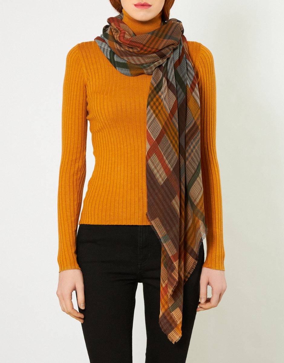 早割航空券 Silvano | scarf blend viscose recycled Checked 小物