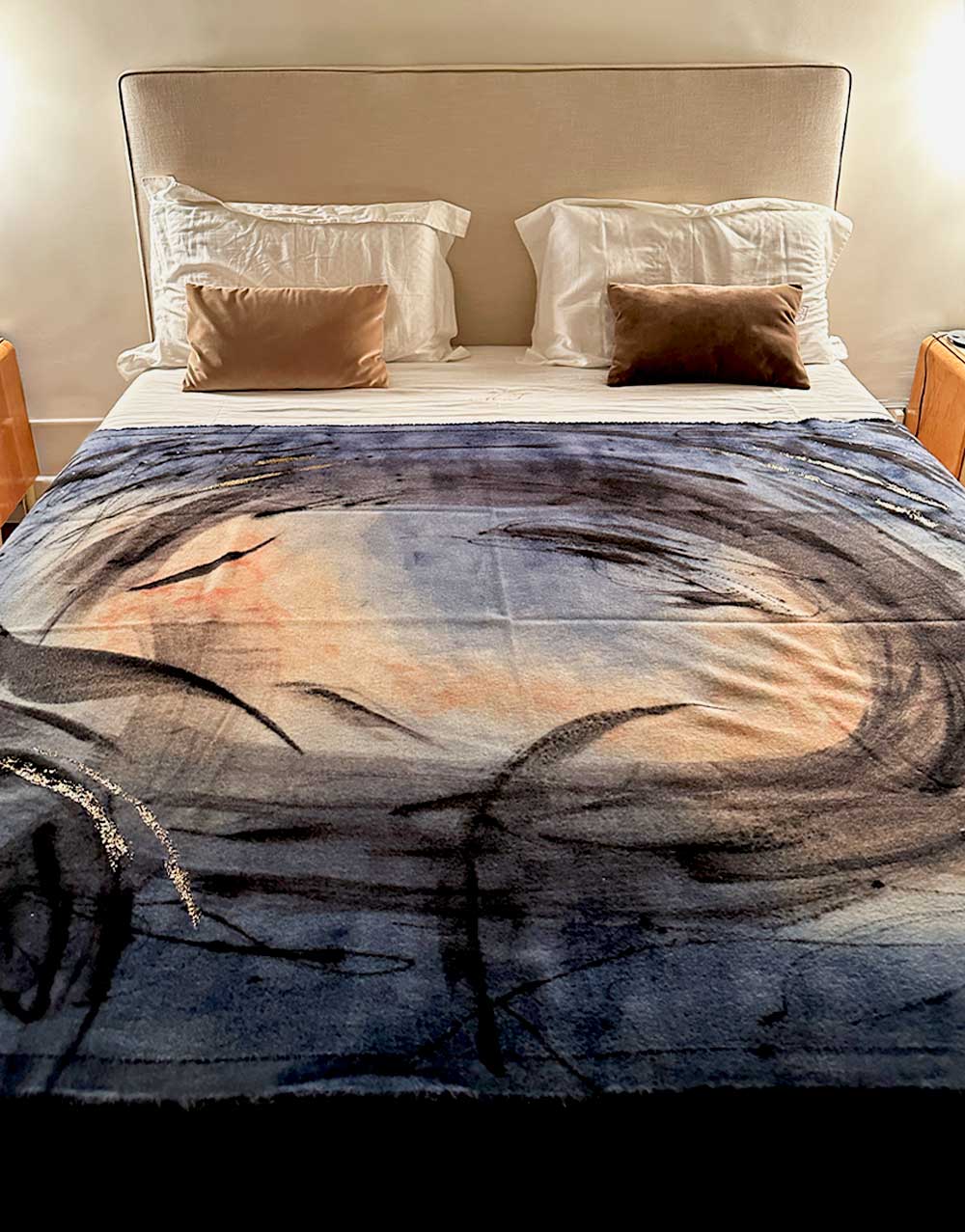 Printed plaid in wool and cashmere blend | Faliero Sarti Plaid Storm