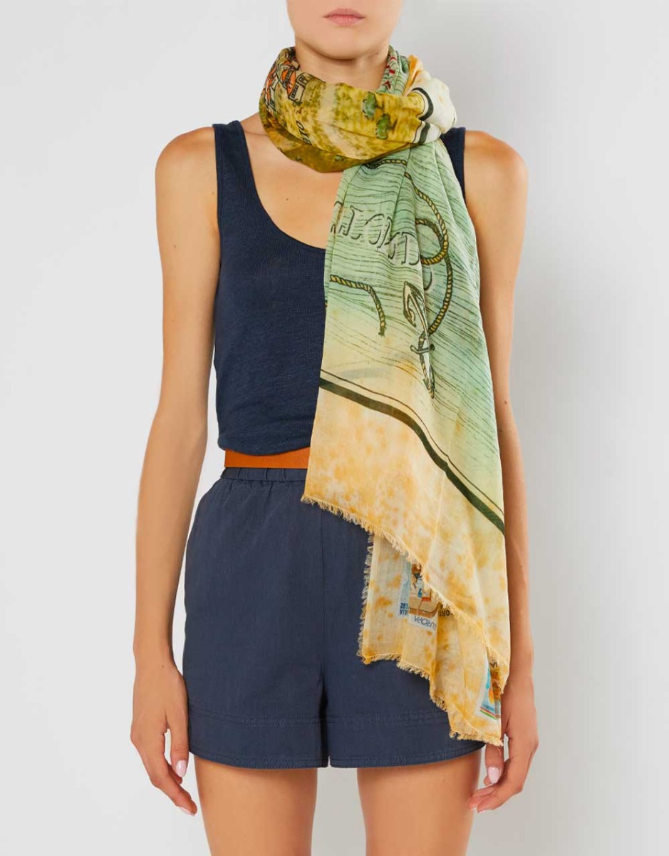 Pure cotton printed scarf | Faliero Sarti Porto Rotondo